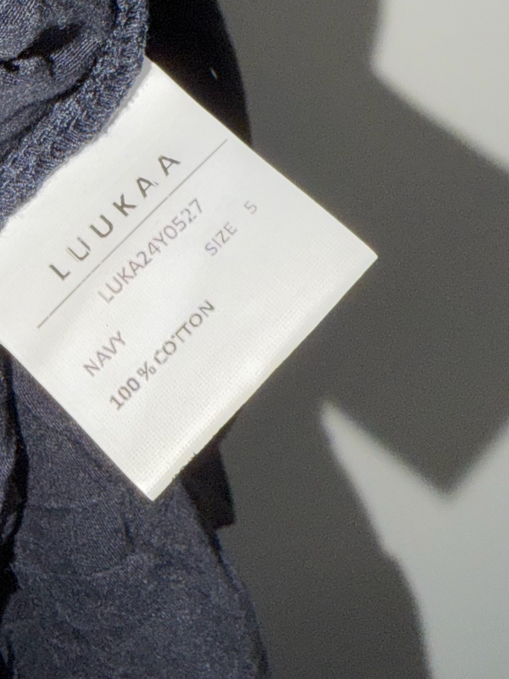 Luukaa Crinkled cotton lagen look navy dress 14 oversized art‎ modern boho chic - Picture 11 of 13